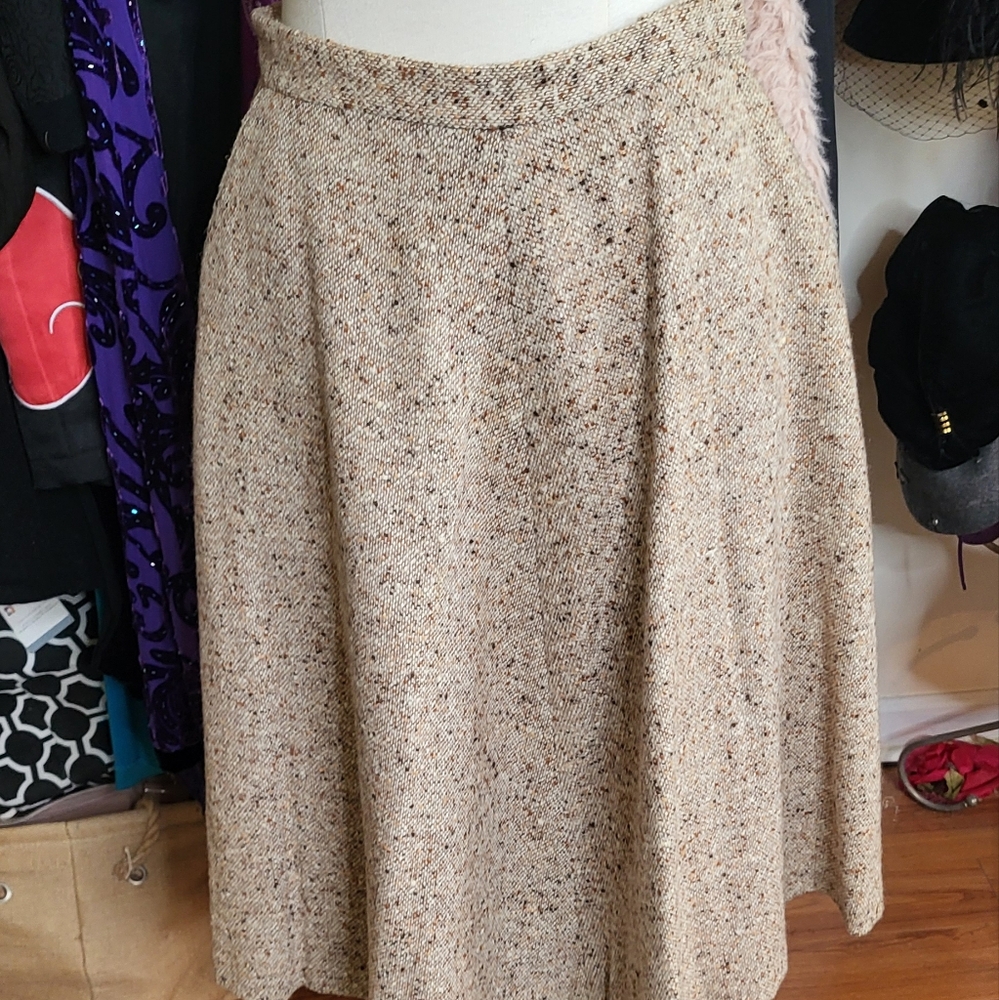 Elegant Tan Skater Skirt